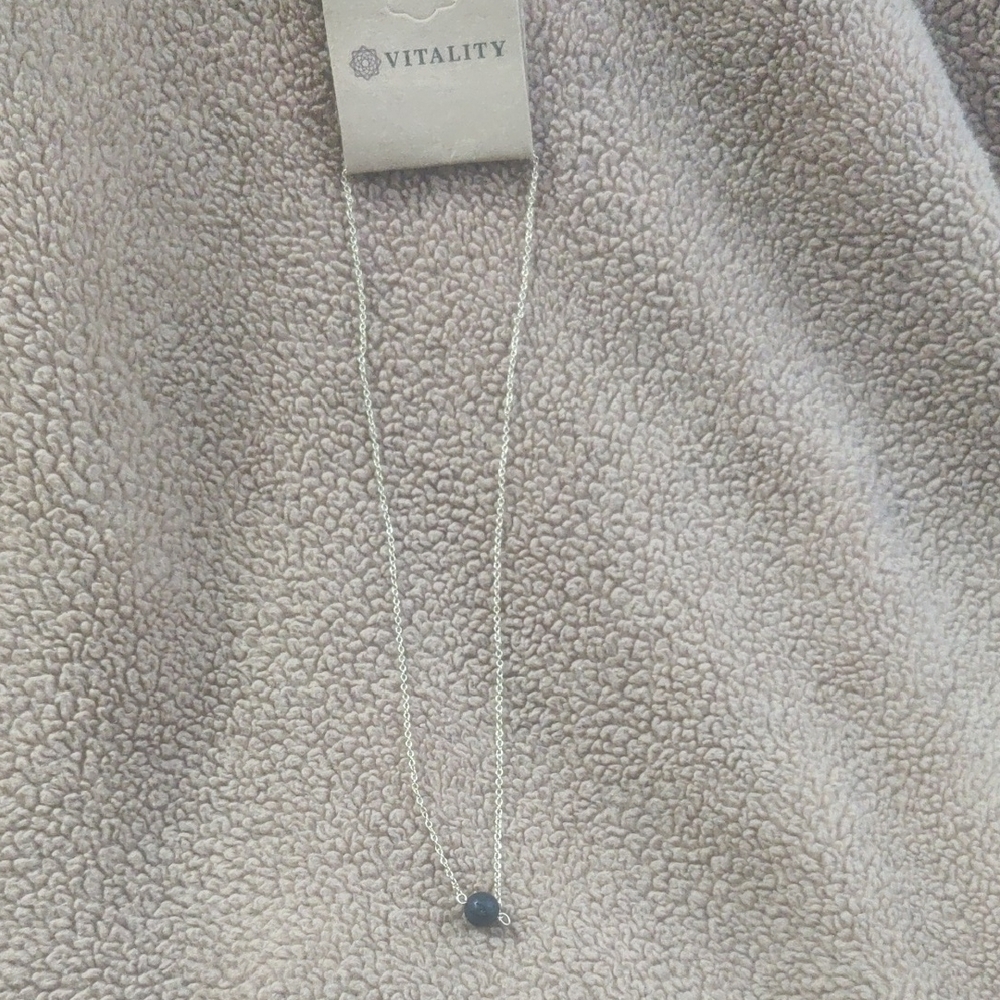 Silver Necklace with Black Pendant • Vitality • Like New